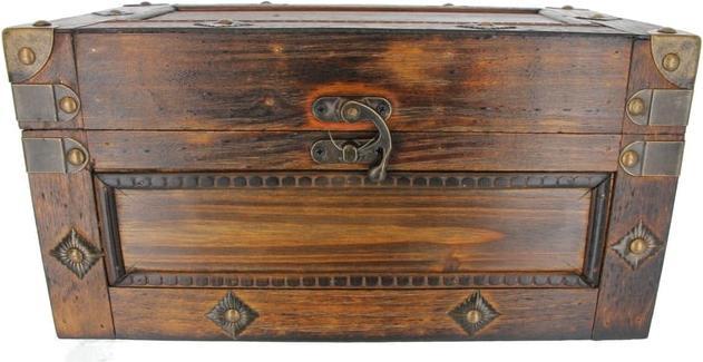 Produktbild MICA Living Truhe - M - dunkelbraun - aus Holz - ca. 32,5 x 18 x 16 cm