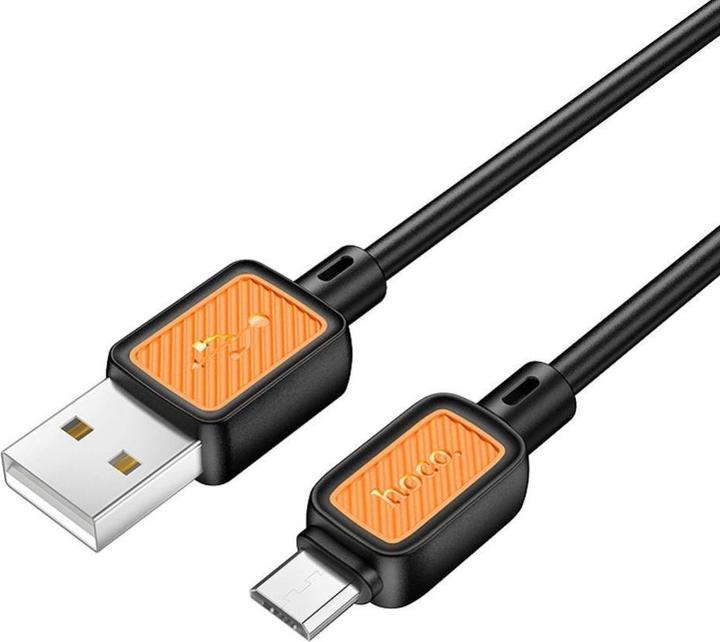Actual product image Hoco Cable cable USB A to Micro USB 2,4A X108 1 m black (1 m, USB 3.0)