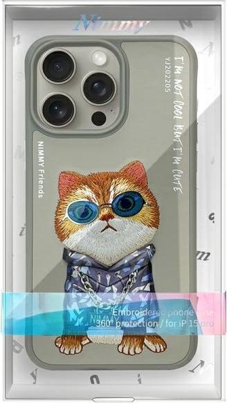 Productafbeelding PanzerGlass Nimmy case iPhone 15 Pro 6.1" gray Glasses Cool Cat (Apple iPhone 15 Pro)