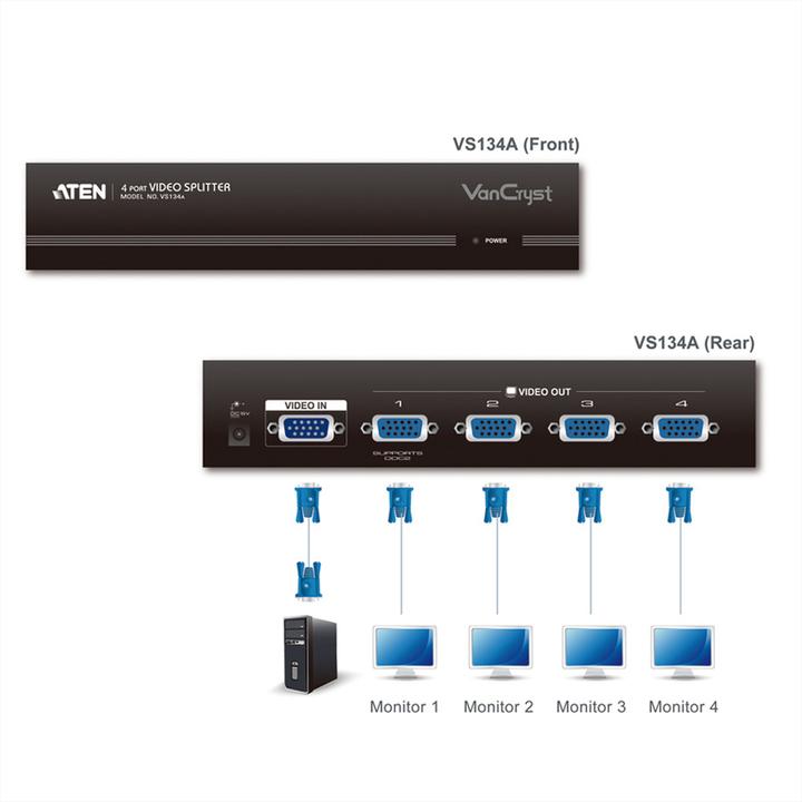 Produktbild Aten VS134A VGA Video-Splitter, 450MHz