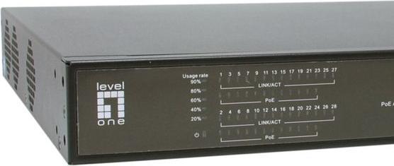 Actual product image LevelOne Switch 28x FE FGP-2831 2xGE 2xGSFP 802.3xPoE (28 ports)