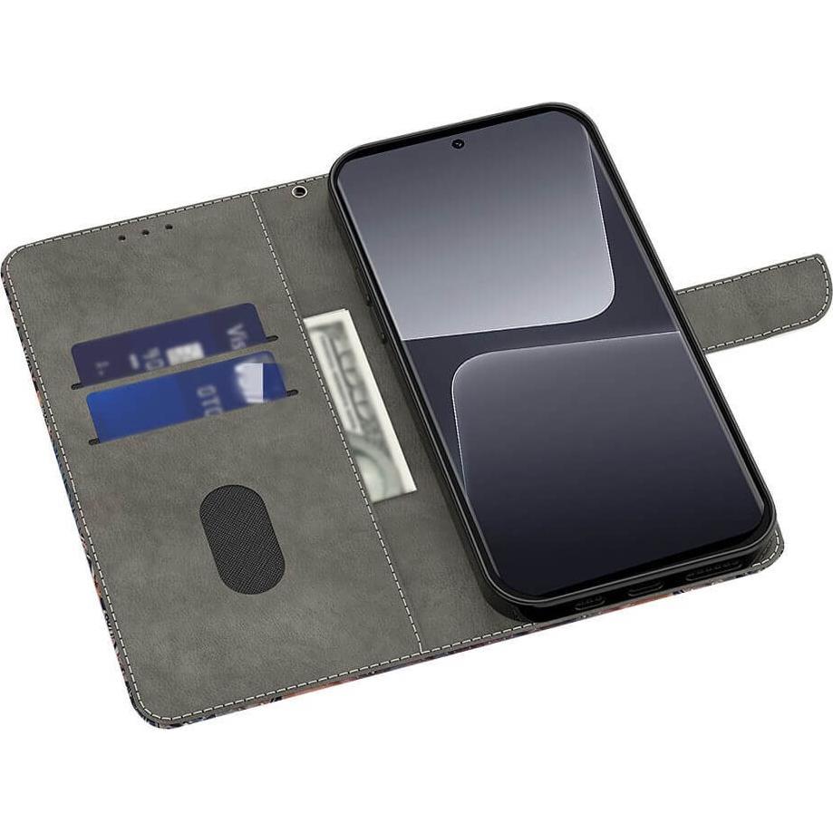 Cover-Discount Xiaomi 14 - 3D-Effekt Hülle Etui Crystal Butterfly (Xiaomi 14), Smartphone Hülle, Blau