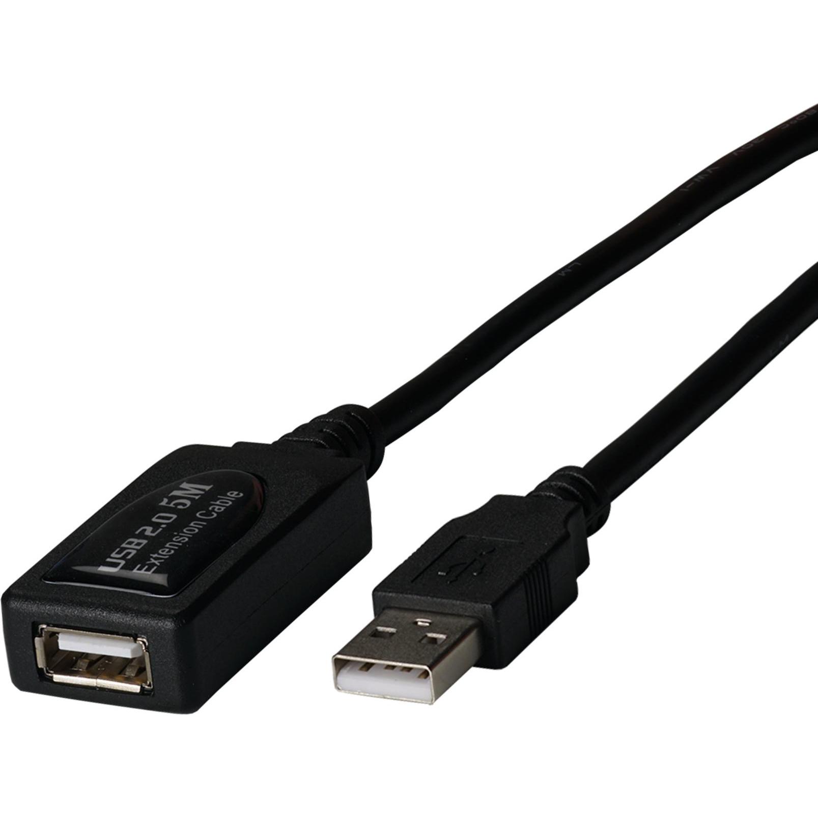 EFB Elektronik Cavo ripetitore USB2.0 5m attivo Cavo di prolunga USB-A femmina a USB-A maschio USB2.0, attivo Con 5 (5 m, USB 2.0), Cavo USB