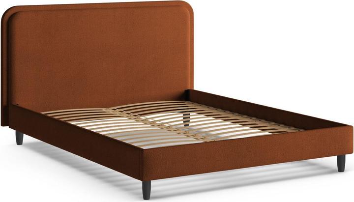 Actual product image Micadoni Boucle Storage Bed with Headboard, "Aveline", Terracotta, 214x175x117 Made in Europe (160 x 200 cm)
