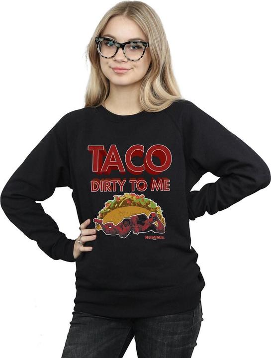 Actual product image Womens/Ladies Deadpool Taco Dirty To Me Sweatshirt (XXL)