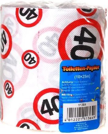 Image du produit UdoS Cadeau d'anniversaire papier toilette nombre 40 multicolore