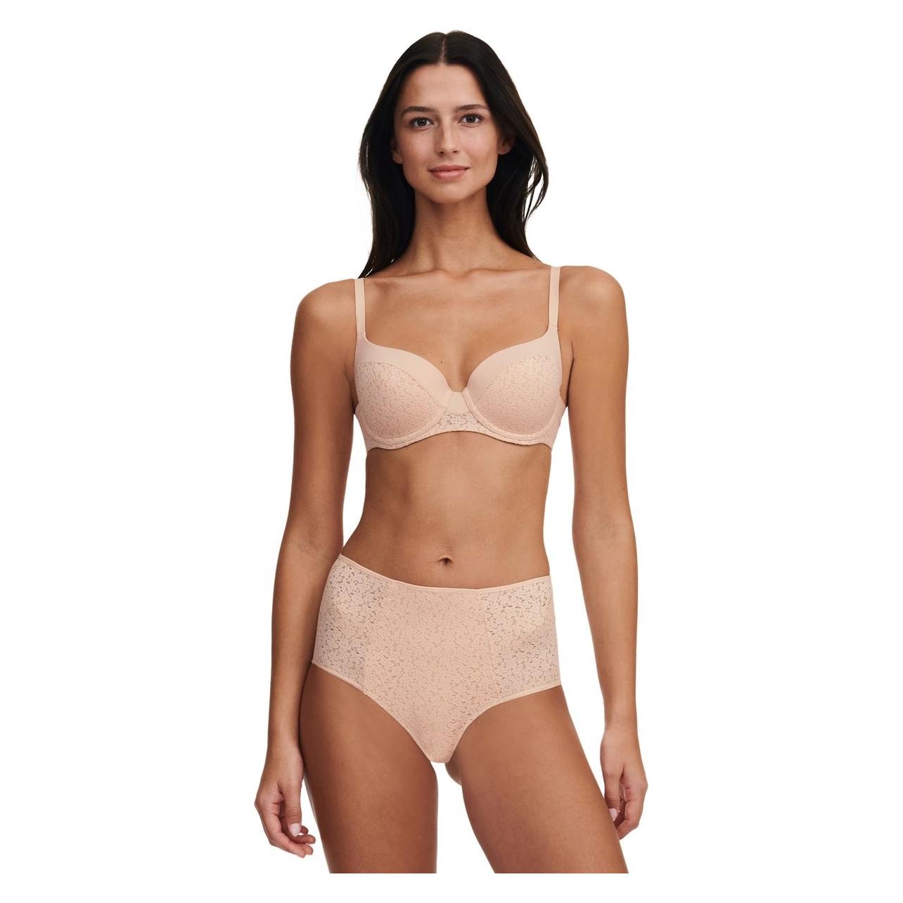Chantelle, Bh's, T-shirt Beugel Bh - Voorgevormd - Norah - T-shirt Bh Met Brede Bh Band - 85E - Beige, Beige, (Een Eenheid Per Verpakking, 85 E)