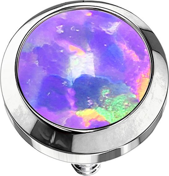 Immagine prodotto Star Piercing Dermal Anchor argento con opale viola (Titanio, senza ottone)