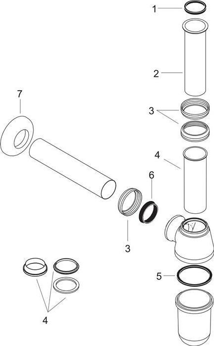 Actual product image hansgrohe HG cup siphon standard model chrome (Bottle siphon)