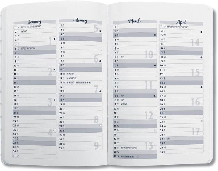 Produktbild Sigel Taschenagenda JOLIE Pure (9.5 x 15 cm, Deutsch, Niederländisch, Französisch, Englisch)