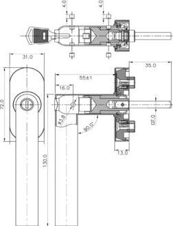 Actual product image Nickal Lockable window handles