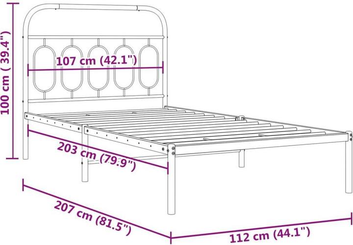 Image du produit vidaXL Bettgestell (107 x 203 cm)