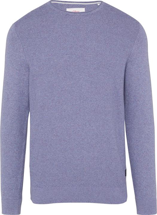 Actual product image S.Oliver Strickpullover Strickpullover mit Strukturmix und Logo-Patch (L)