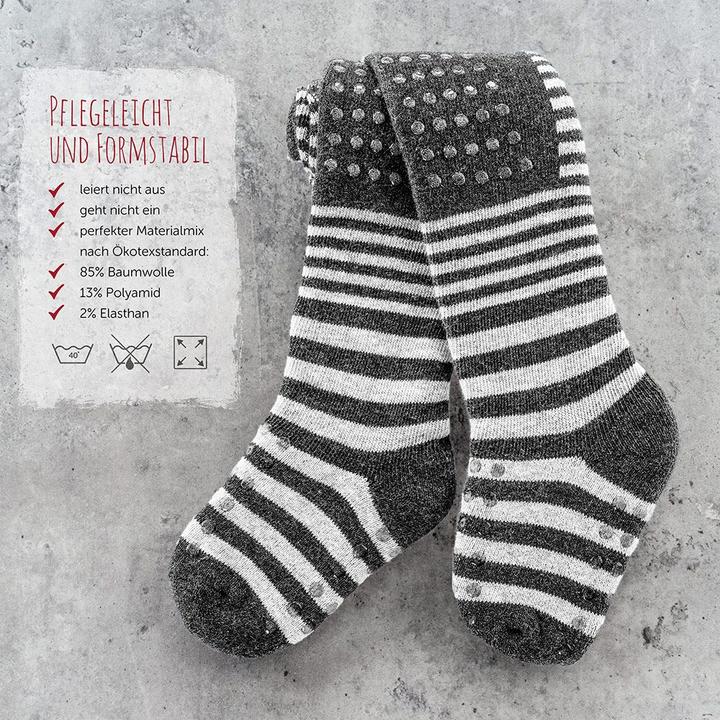 Produktbild La Loona LaLoona Baby-Strumpfhosen Krabbelstrumpfhose - Streifen Grau - (86/92)