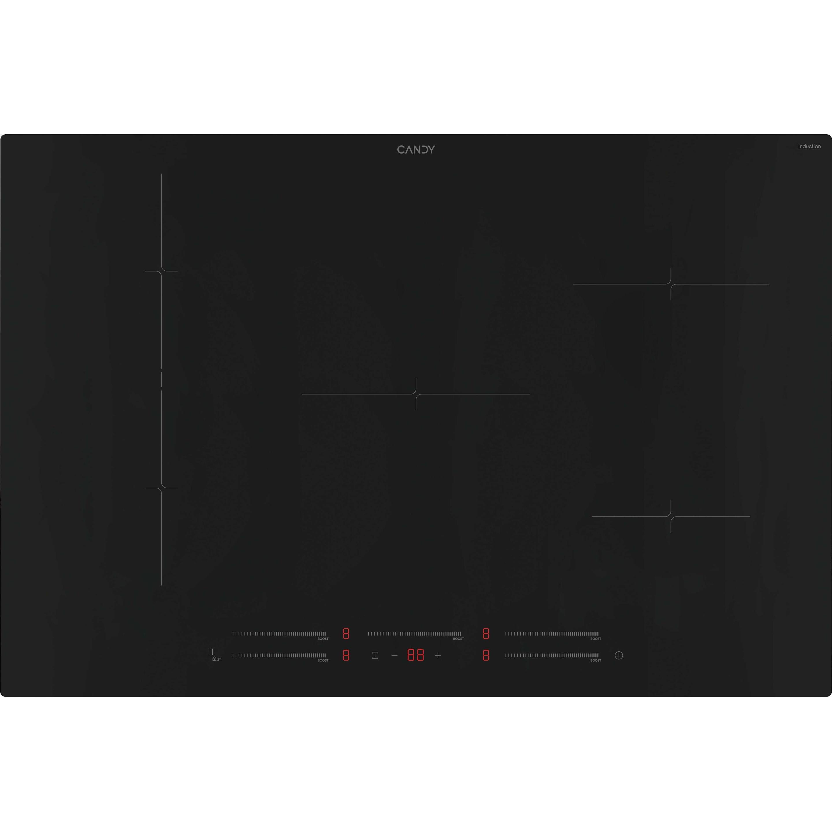 Candy PIANO CIE854MCBB, Piano di cottura, Nero