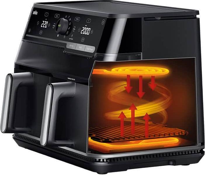 Actual product image Braun TD5073IBK Twin Cook 5 Heissluft-Fritteuse 2x 5L