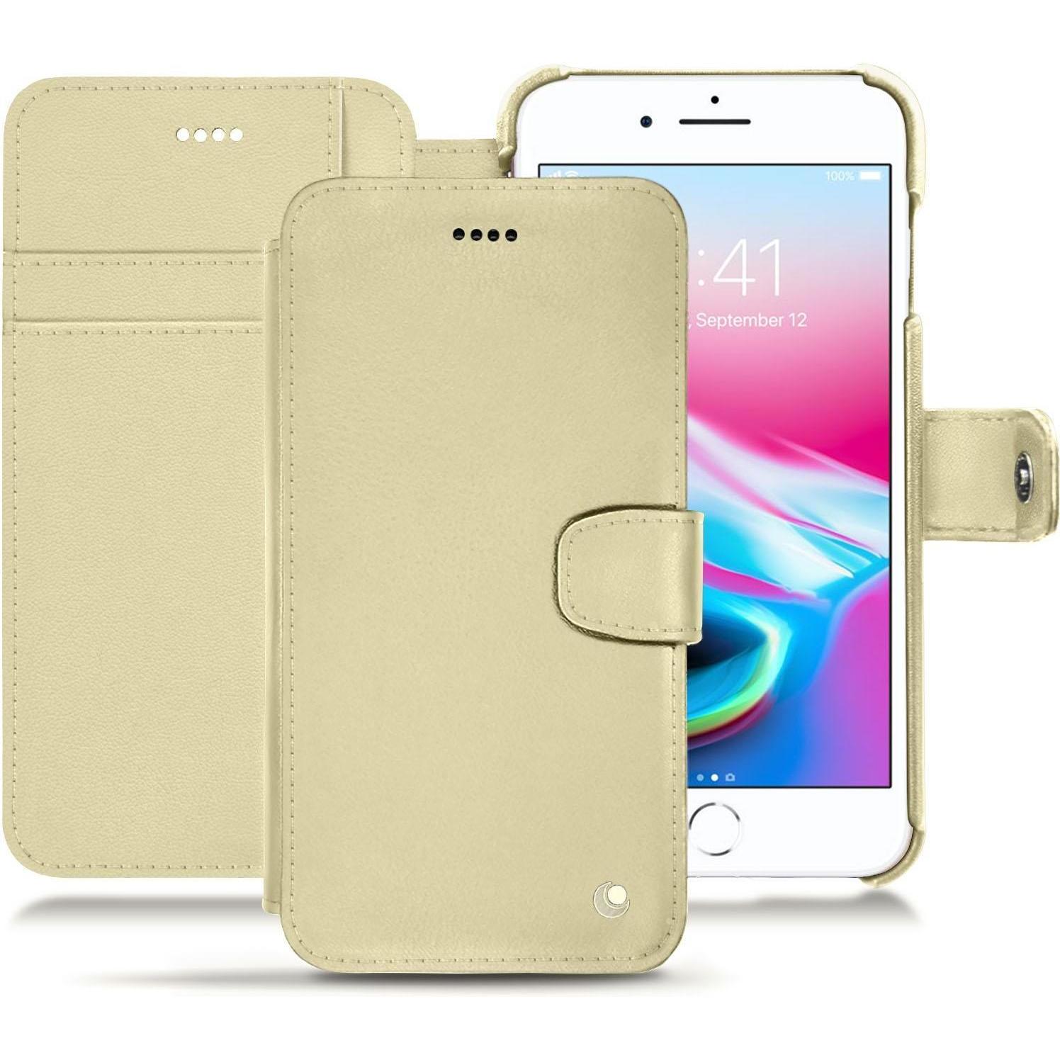 Thumbnail - Noreve Lederschutzhülle Wallet (Apple iPhone 8 Plus), Smartphone Hülle, Beige