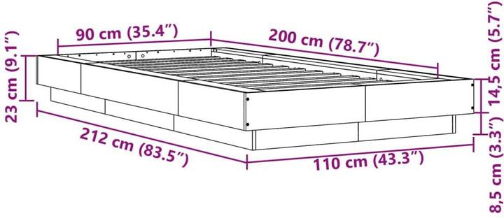 Produktbild vidaXL Bettgestell (90 x 200 cm)