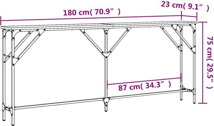 Produktbild vidaXL Konsolentisch (180 x 23 x 75 cm)