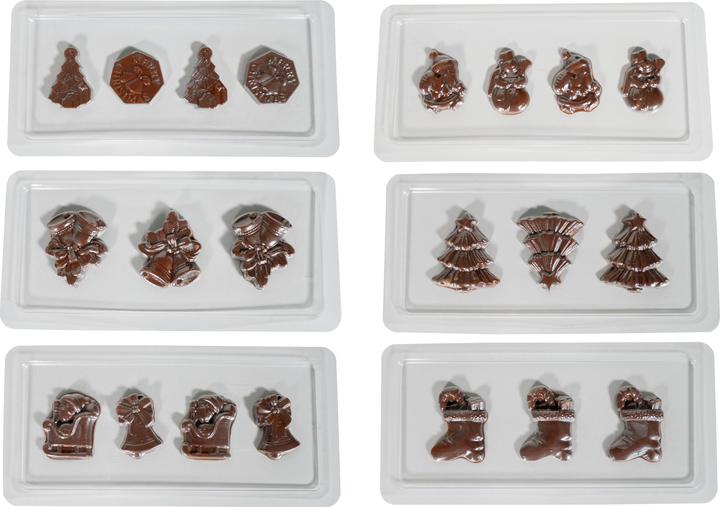 Produktbild Unold Chocolatier Weihnachtsedition 48967 (braun/silber, 25 Watt, 12 weihnachtliche Förmchen) (Schokoladenfondue)