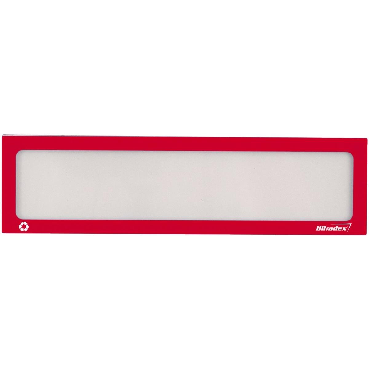 Ultradex, Informationsschild, Infotasche Recycling für Überschrift A5quer/A4hoch B225xH60mm rot