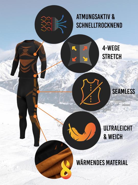 Produktbild Normani Herren Sport-Funktionsunterwäsche Set Hemd + Hose - 9880 (52, 54, L, XL)