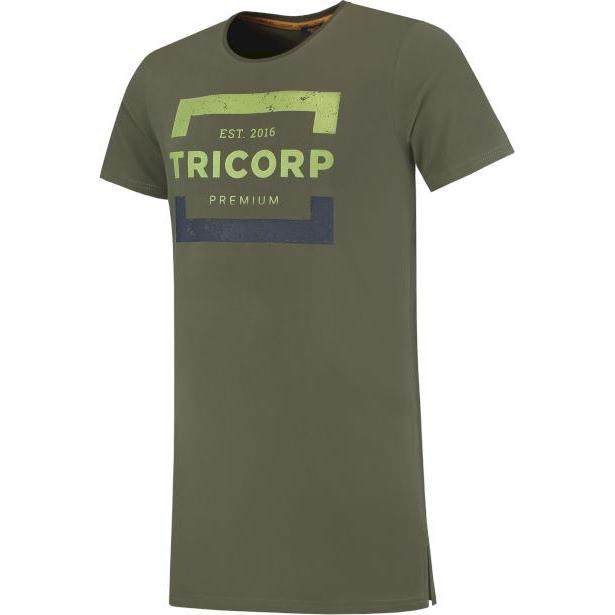 Tricorp, Uomini, Maglietta, 104001ArmyXXL T-Shirt Premium Heren Lang, Multicolore, (XXL)