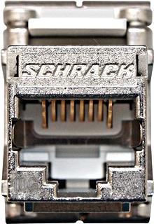 Produktbild Schrack Keystone modul RJ45 stÃ­nÄ›nÃ½,, tÅ™Ã­da Ea, 4PPoE (Keystone Modul)