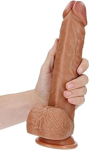 Actual product image RealRock Straight Realistic Dildo with Balls and Suction Cup - 10"/ 25,5 cm