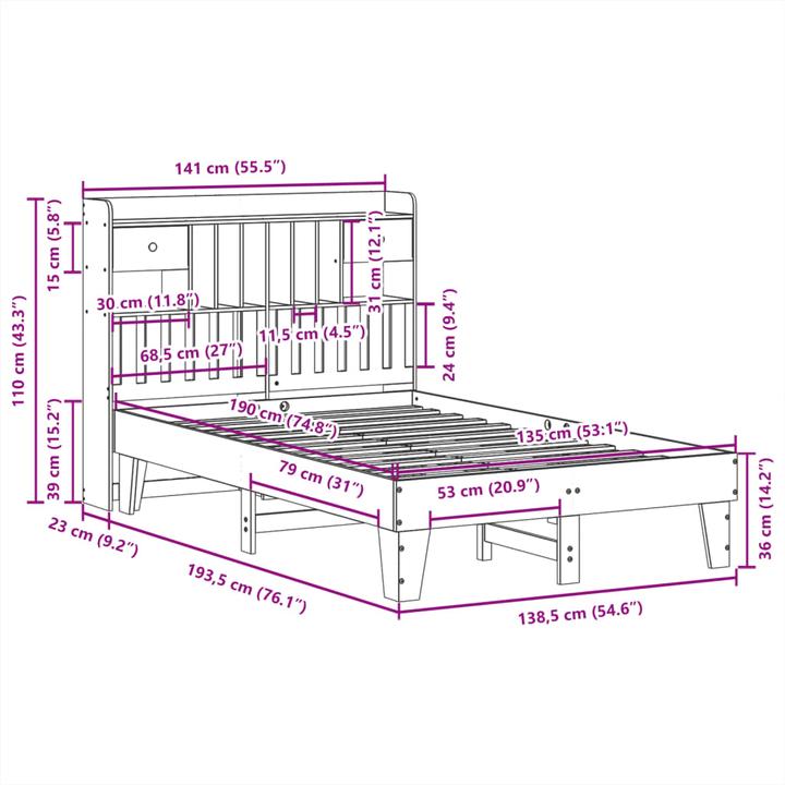 Image du produit vidaXL Bettgestell (135 x 190 cm)