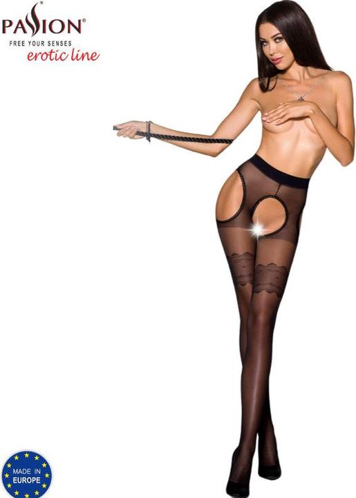Actual product image Passion WOMAN TIOPEN 002 BLACK STOCKINGS SIZE 1/2 (S, M)