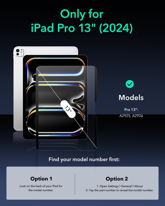 Actual product image ESR Paper-Feel Magnetic Screen (1 Piece, iPad Pro 13 2024 (M4))