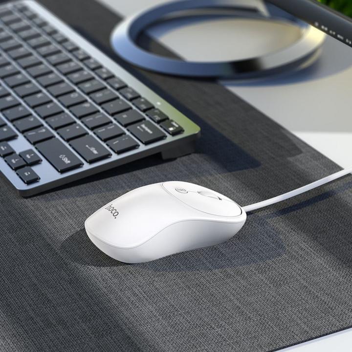 Actual product image Hoco - Wired Mouse Esteem (GM13) - USB Connection, 1000 / 1600 DPI, 4D Button - White (Cable)