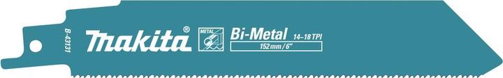 Produktbild Makita B-43131 Tiesinio pjūklo pjūkleliai BIM 152x1,1mm (14+18tpi), 5Vnt., Metalui 3-8mm, vamzdžiams <100mm