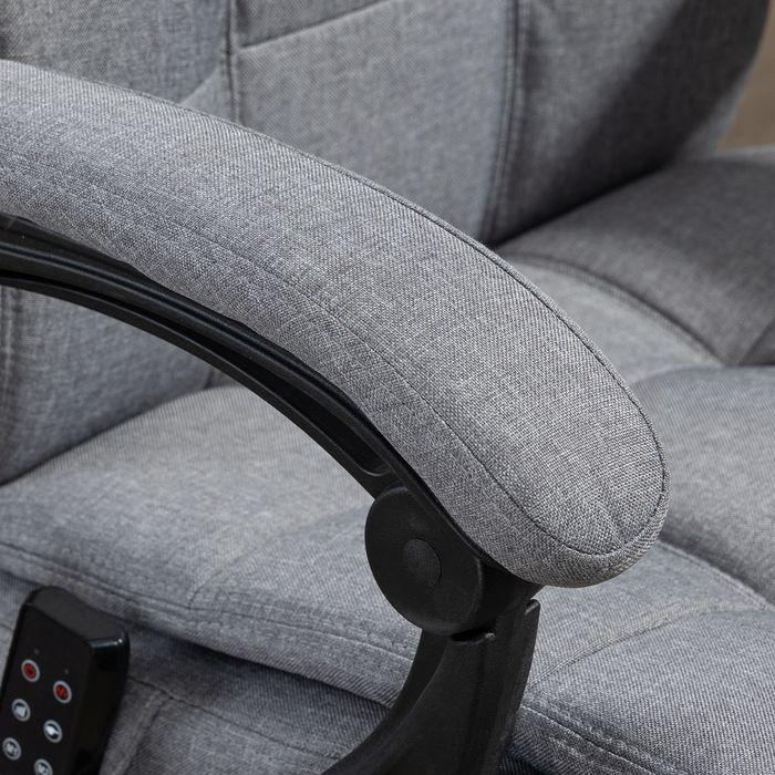 Produktbild Swisshandel24 Bürostuhl mit Massagefunktion, ergonomisch, Lendenheizung, Fussstütze, Kopfstütze, Polyester, Grau