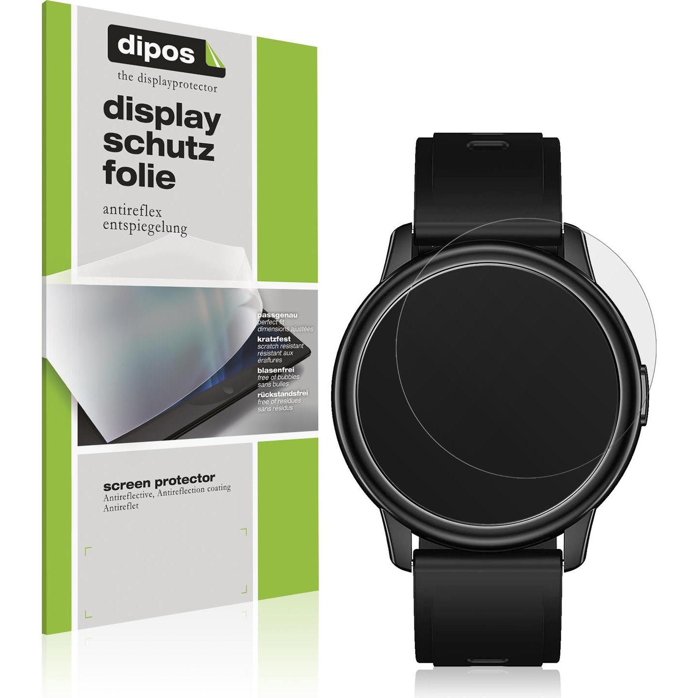 Dipos Displayschutzfolie Antireflex, Smartwatch Schutzfolie, Transparent