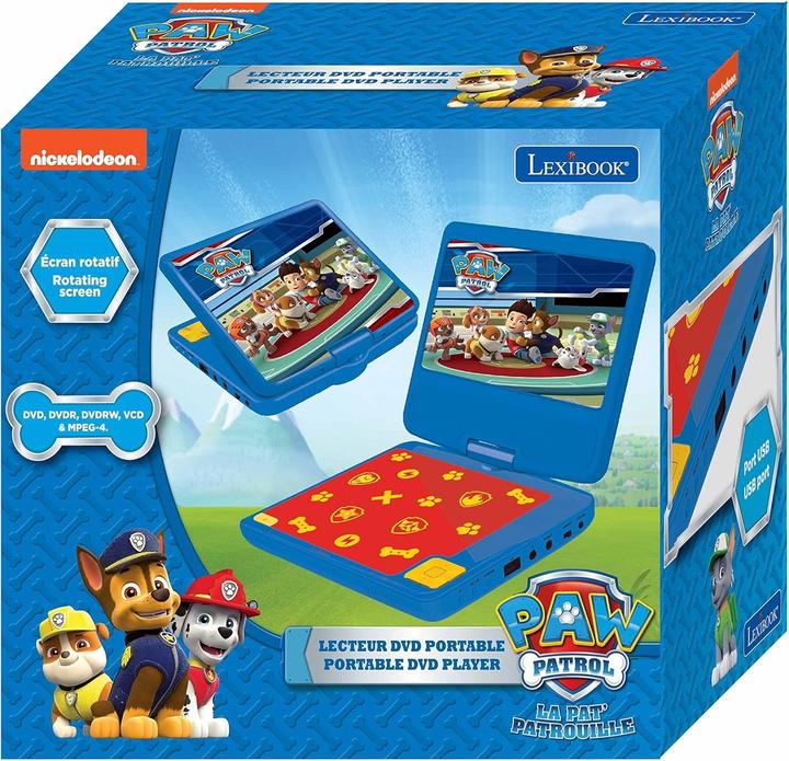 Immagine prodotto Lexibook Lettore DVD portatile con il design dei Paw Patrol, con display da 7 pollici, connessione USB e (Lettore DVD portatile)