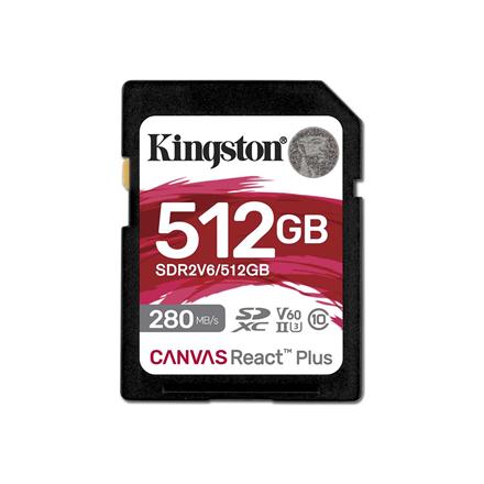 Actual product image Kingston Canvas React Plus V60 (512 GB, SDXC, U3, UHS-II)