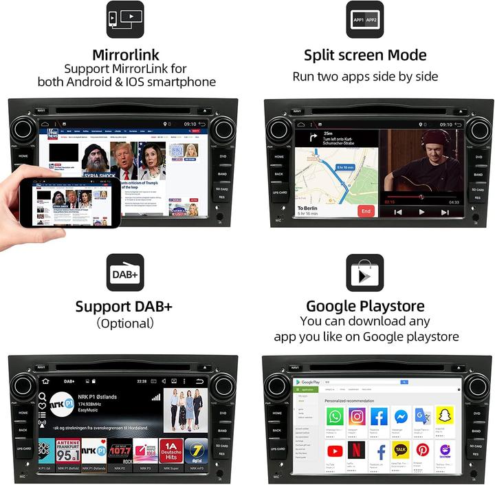 Actual product image Joyx Navi Android 10 Autoradio für Opel mit Kamera (Android car, Apple Carplay, MirrorLink)