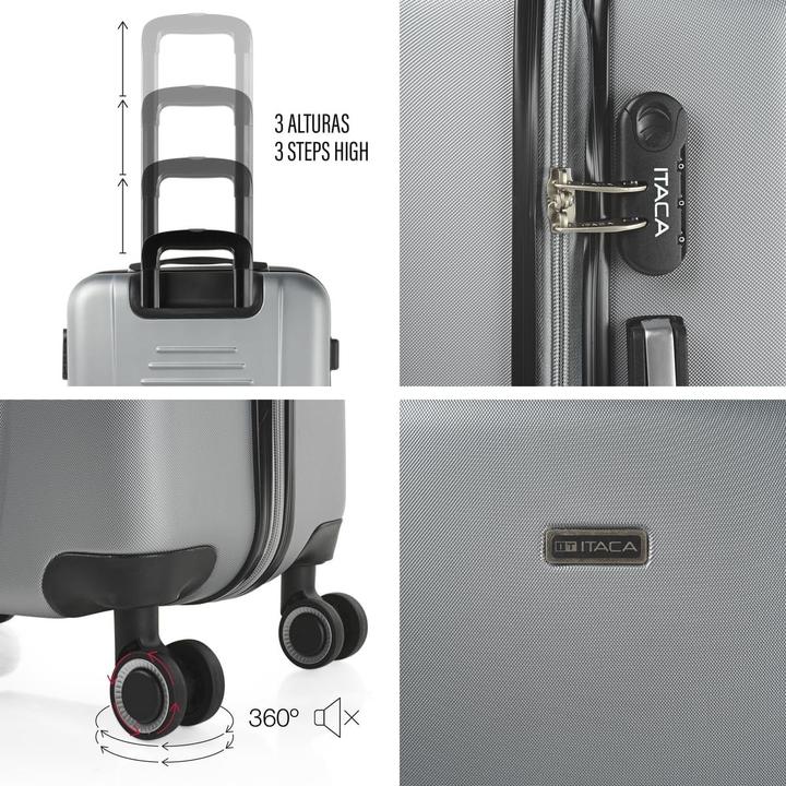 Actual product image Itaca Large ABS Hardshell Suitcase with 4 Wheels and Combination Lock