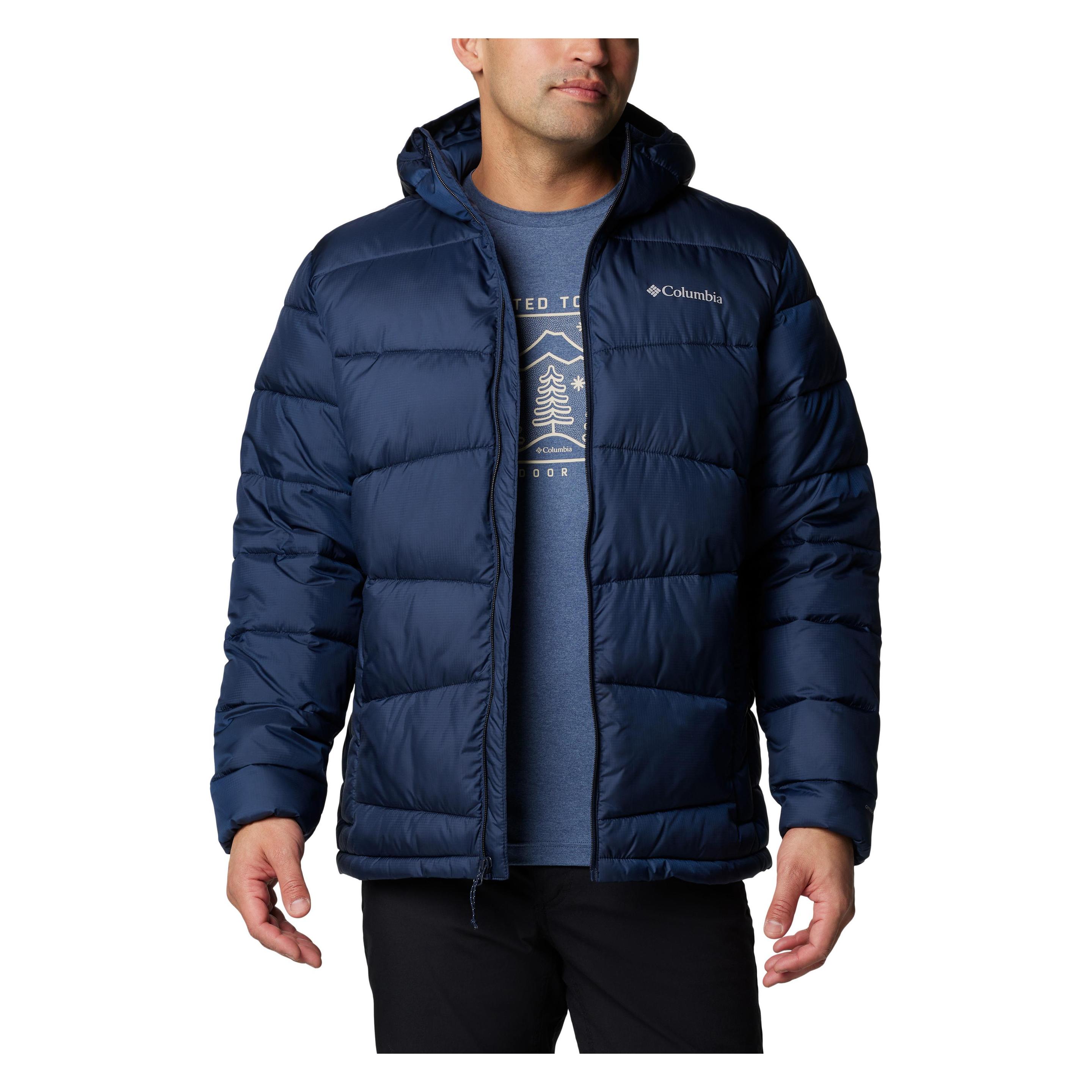 Columbia, Mannen, Winterjassen, Fivemile Butte™ Ii Hooded Jacket, Blauw, (L)