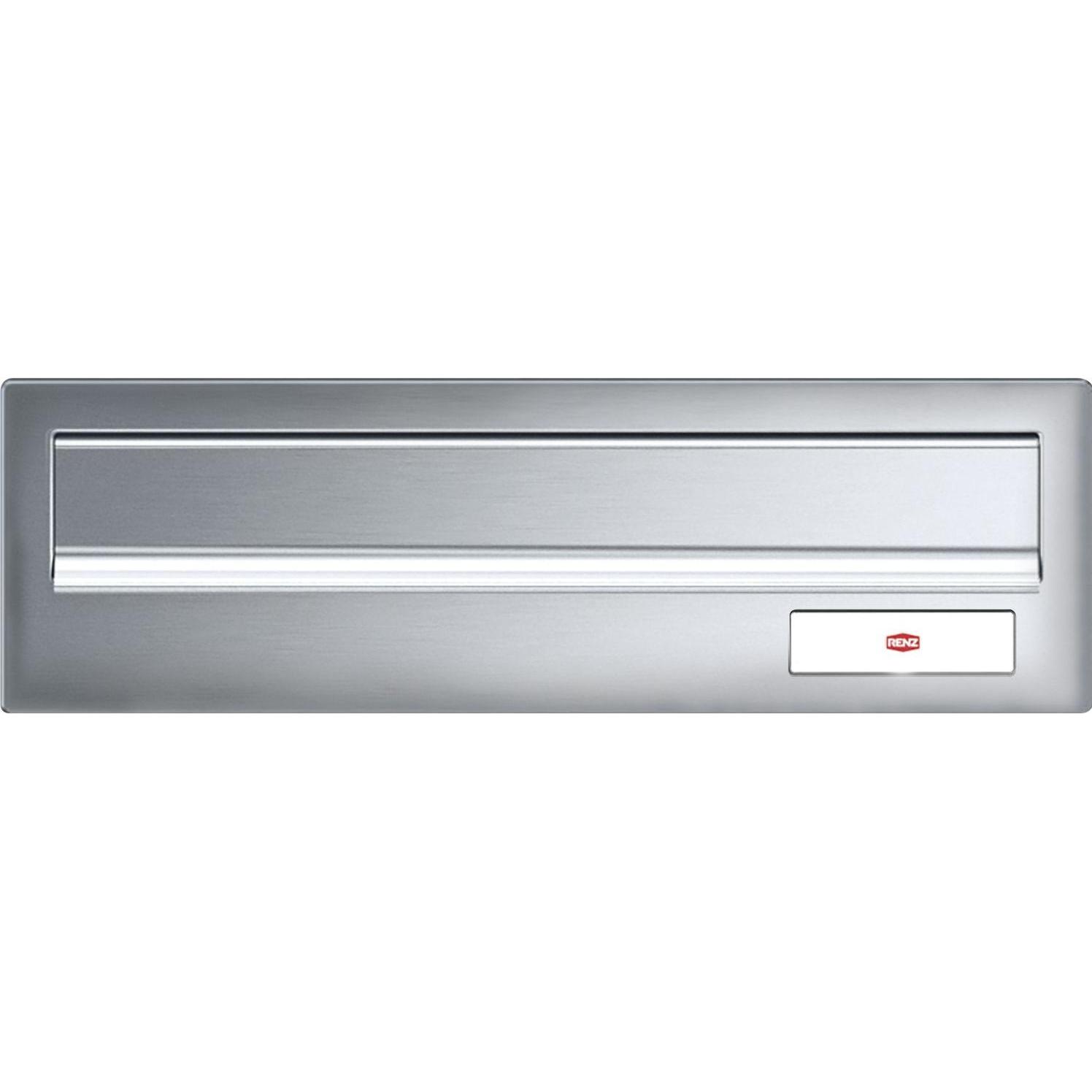 Renz, Briefkasten, Frontplatte kombinierbar, eckig, 300 x 110 mm, Edelstahl gebürstet