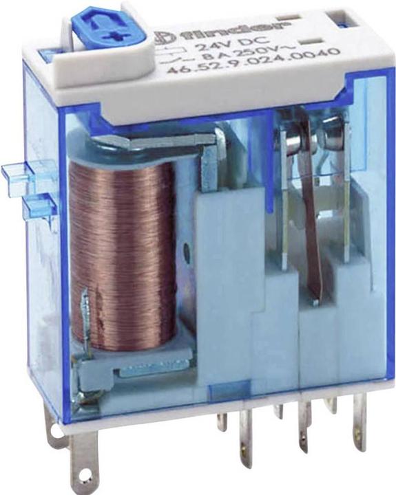 Actual product image Finder Plug in relay w/ LED, 8A, 24Vdc, DPCO