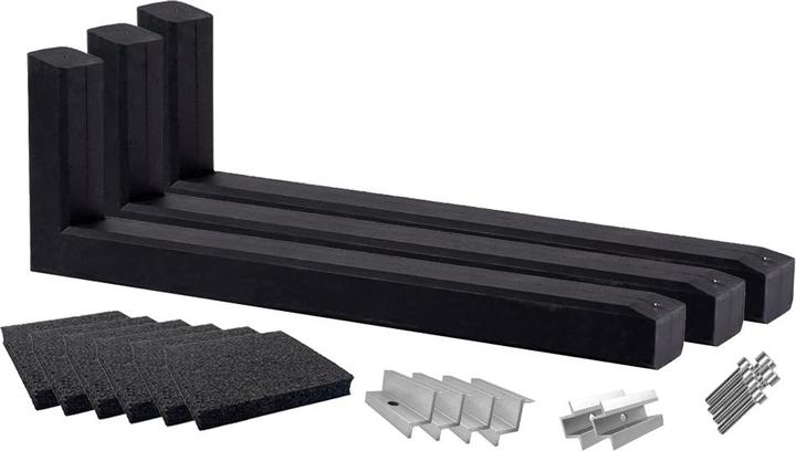 Actual product image Wattstone PV elevation flat roof for 2 solar modules 15° concrete base black building protection mat (Solar system mounting material)