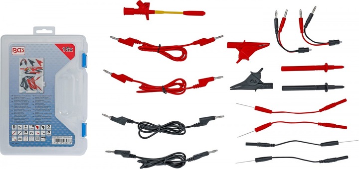 Produktbild BGS Messkabel- und Prüfspitzen-Zubehör-Sortiment | für Multimeter | 15-tlg.