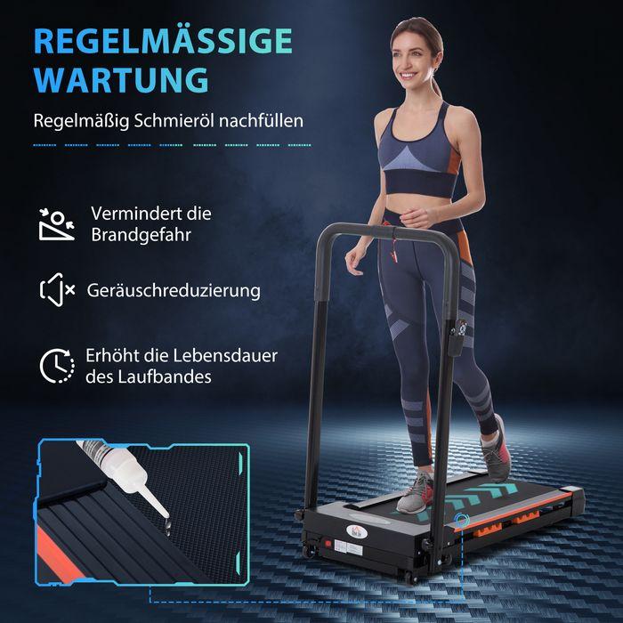 Actual product image Swisshandel24 Electric treadmill with LCD display, foldable fitness machine, 1-6 km/h, steel, black, 105 x 56 x