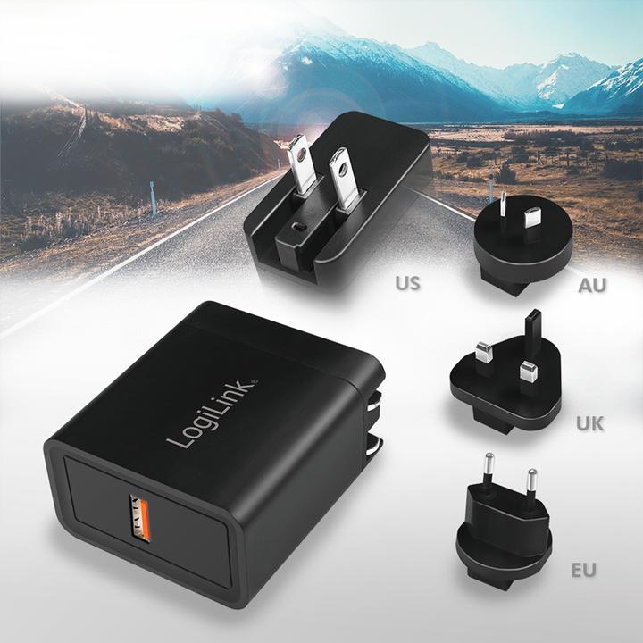 Immagine prodotto LogiLink Caricabatterie da viaggio USB (18 W)