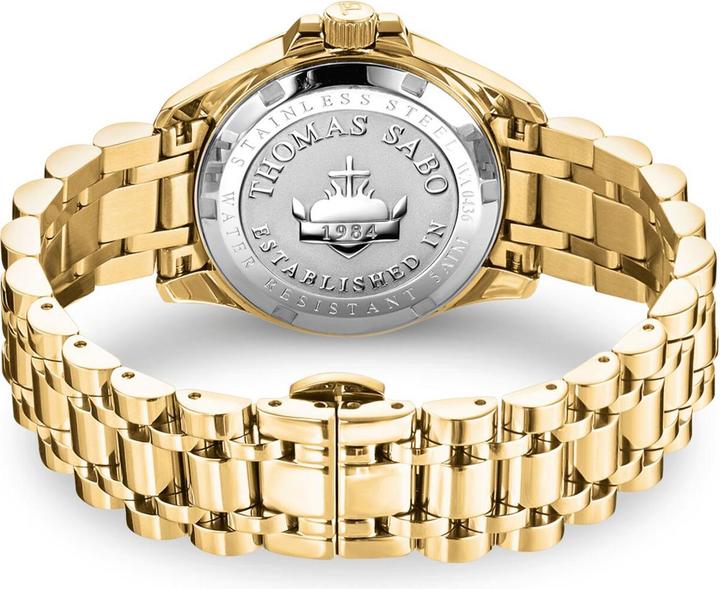 Actual product image Thomas Sabo WA0436 Damenuhr Divine Jewellery Stone goldfarben 33mm 5ATM (Watch with gemstone, Analogue wristwatch, 33 mm)