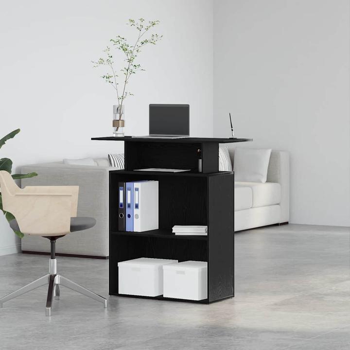 Produktbild vidaXL Empfangstheke Schwarz 100x40x104 cm Holzwerkstoff Empfangstresen