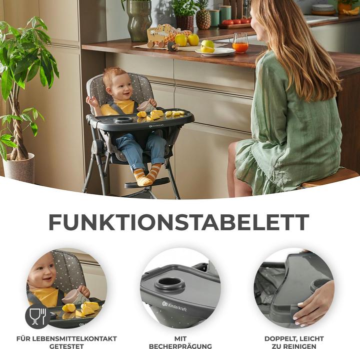Produktbild KinderKraft Hochstuhl Foldee grau (Hochstuhl)